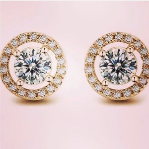 𝅺Diamond CZ Stud Earrings   | 14K Gold Filled